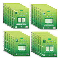 Roaring Spring Wirebound Engineering Notebook, 20 lb Paper Stock, Green Cover, 80-Green 11 x 8.5 Sheets, 24/Carton (11382CS)