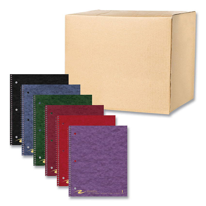 Roaring Spring Subject Wirebound Notebook, 1-Subject, Medium/College Rule, Randomly Assorted Cover, (100) 11 x 9 Sheets, 24/Carton (11354CS)