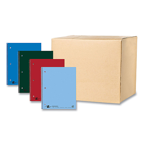Roaring Spring Subject Wirebound Notebook, 2-Subject, Medium/College Rule, Assorted Cover, (100) 11 x 9 Sheets, 24/Carton (11085CS)