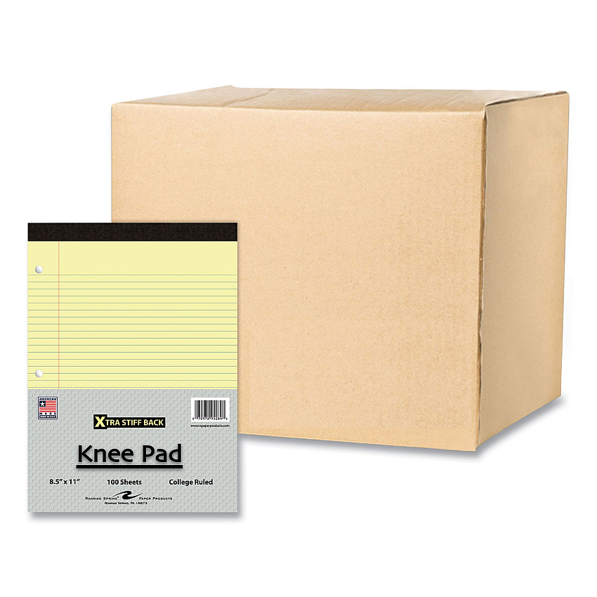 Roaring Spring Stiff-Back Pad, Medium/College Rule, 100 Canary 8.5 x 11 Sheets, 36/Carton (95284CS)