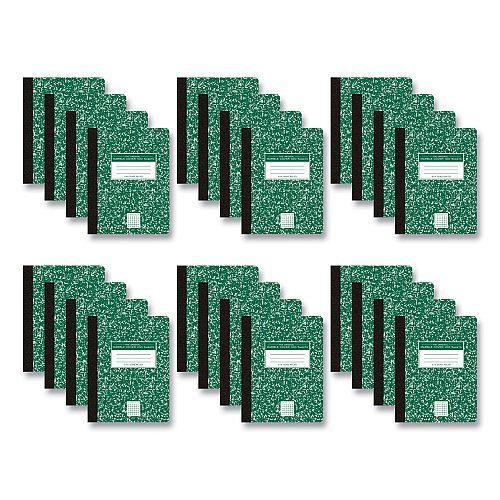 Roaring Spring Hardcover Composition Book, Quadrille 5 sq/in Rule, Green Marble Cover, (100) 9.75 x 7.5 Sheets, 24/Carton (77255CS)