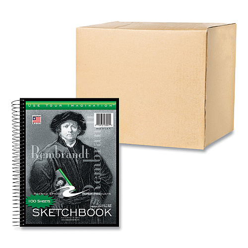 Roaring Spring Sketch Book, 60-lb Drawing Paper Stock, Rembrandt Photography Cover, (100) 11 x 8.5 Sheets, 12/Carton (53101CS)