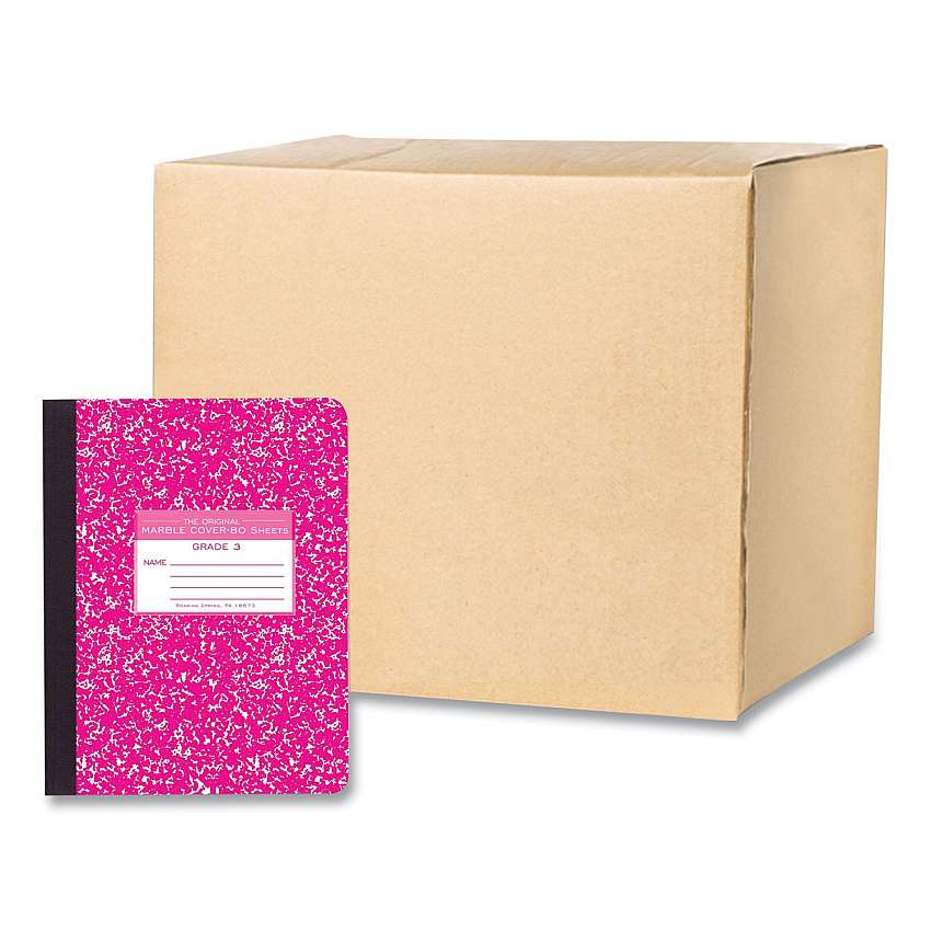 Roaring Spring Ruled Composition Book, Grade 3 Manuscript Format, Magenta Marble Cover, (80) 9.75 x 7.5 Sheets 48/Carton (97227CS)