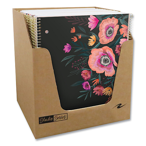 Roaring Spring Studio Series Notebook, 1-Subject, College Rule, Assorted Cover Set 3, (70) 11 x 9 Sheets, 24/Carton (11323CS)