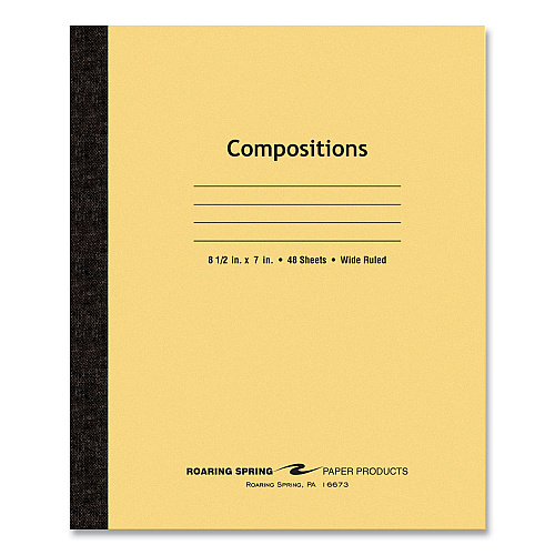 Roaring Spring Flexible Cover Composition Notebook, Wide/Legal Rule, Manila Cover, (48) 8.5 x 7 Sheets, 72/Carton (77308CS)