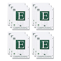 Roaring Spring Engineer Pad, (1.25" Margin), Quad Rule (5 sq/in, 1 sq/in), 200 Light Green 8.5 x 11 Sheets/Pad, 12/Carton (95589CS)