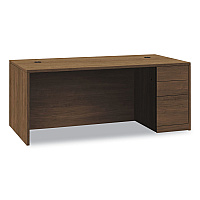 HON 10500 Series Single Full-Height Pedestal Desk, Right: Box/Box/File, 72" x 36" x 29.5", Pinnacle (105895RPINC)