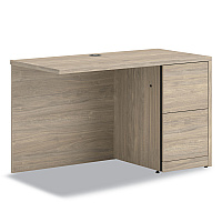 HON 10500 Series Return with Full-Height Pedestal, Right, 48" x 24" x 29.5", Kingswood Walnut (105905RLKI1)
