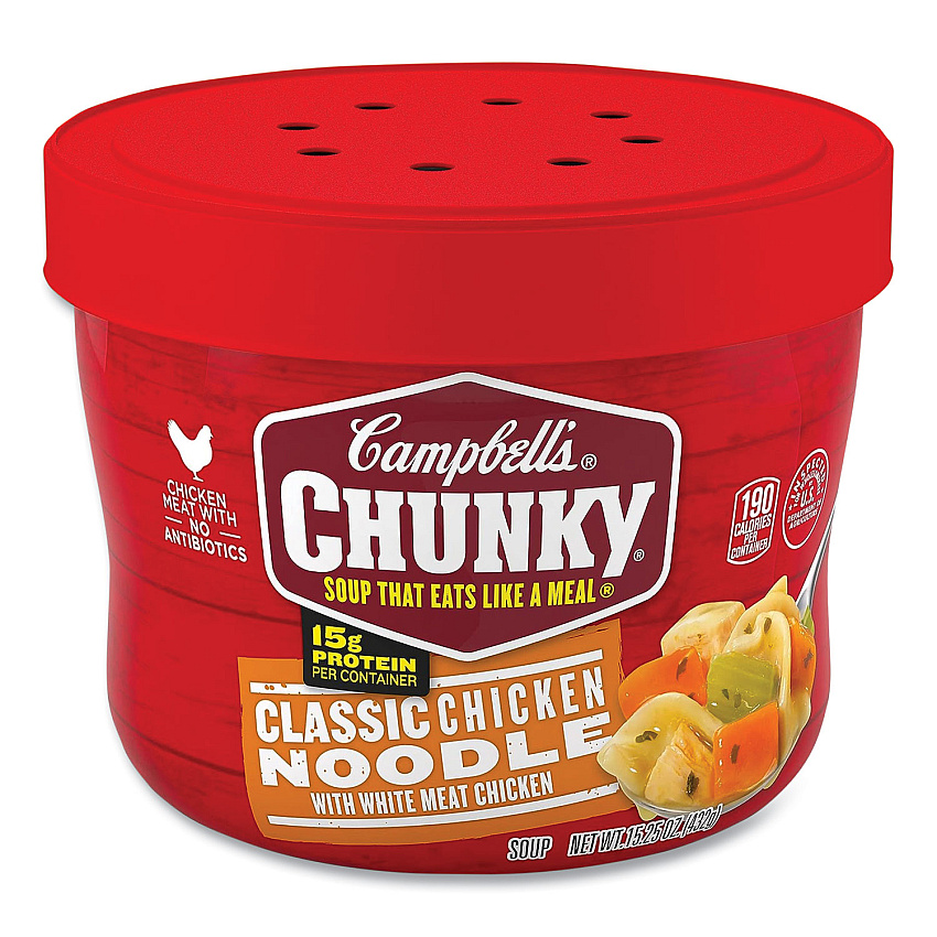 Campbells Chunky Classic Chicken Noodle Bowl,15.25 oz Bowl, 8/Carton (35100003)