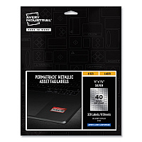Avery PermaTrack Metallic Asset Tag Labels, Laser Printers, 0.75 x 1.5, Metallic Silver, 40/Sheet, 8 Sheets/Pack (61523)