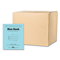 Roaring Spring Recycled Exam Book, Wide/Legal Rule, Blue Cover, (8) 8.5 x 7 Sheets, 600/Carton (77608CS)