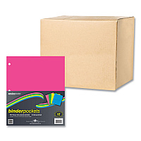 Roaring Spring Binder Pocket, 9 w x 11 h, Assorted Colors, 144/Carton (50725CS)