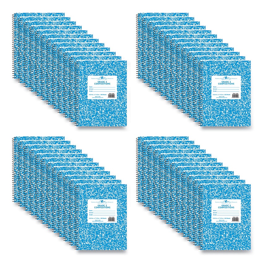 Roaring Spring Composition Book, 1-Subject, Grade 2 Manuscript Format, Blue Cover, (36) 9.75 x 7.5 Sheets, 48/Carton (10202CS)