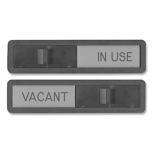 Headline Vacant/In Use Sign, In-Use; Vacant, 2.5 x 10.5, Black/Silver (1519)