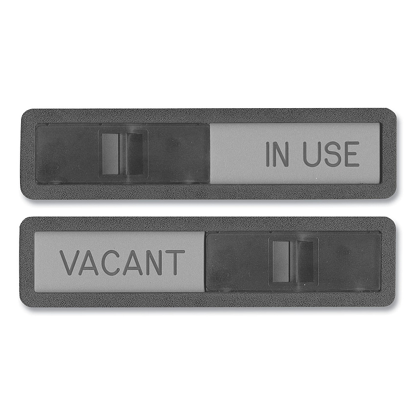 Headline Vacant/In Use Sign, In-Use; Vacant, 2.5 x 10.5, Black/Silver (1519)