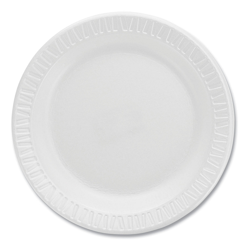 Dart Quiet Classic Laminated Foam Dinnerware Plates, 6" dia, White, 125/Pack, 8 Packs/Carton (6PWQR)