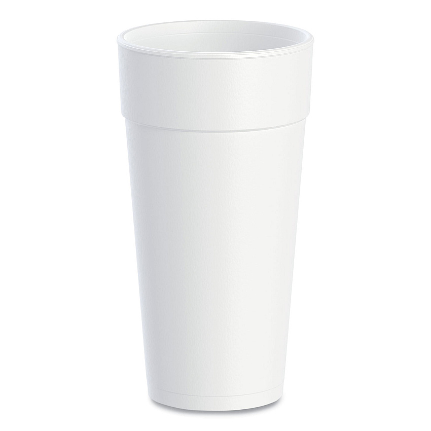 Dart Foam Drink Cups, Hot/Cold, 24 oz, White, 25/Bag, 20 Bags/Carton (24J16)
