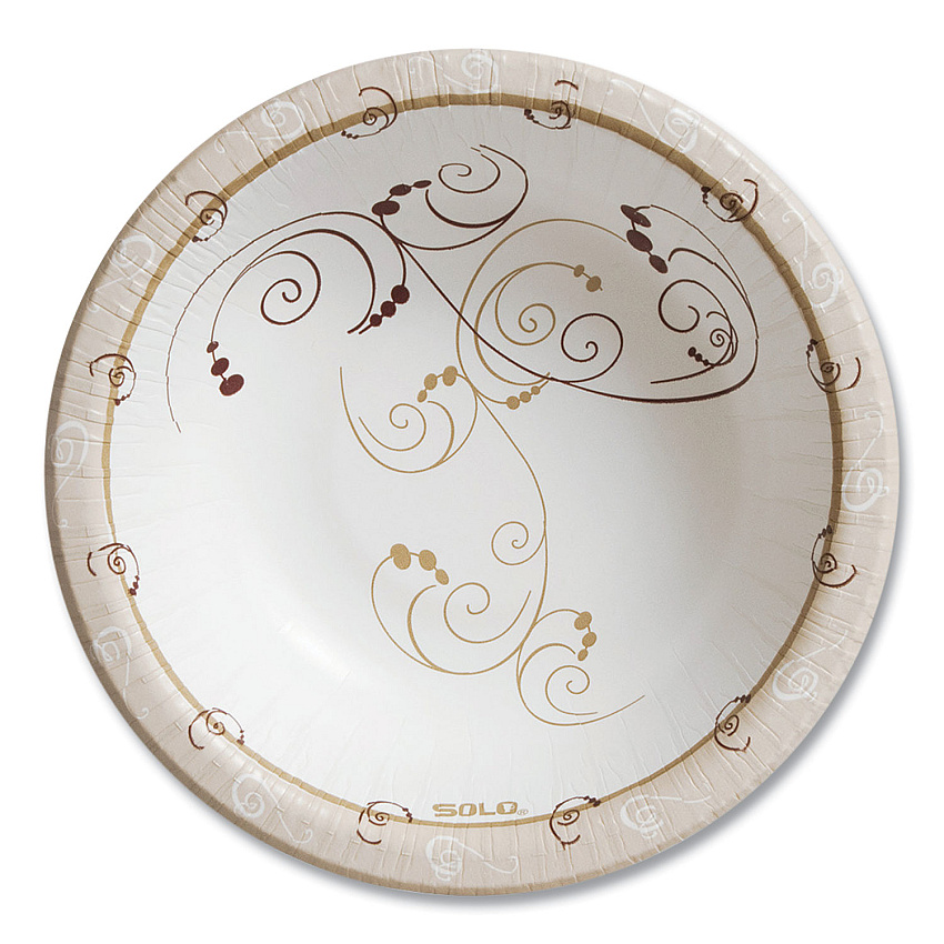 SOLO Symphony Paper Dinnerware, ProPlanet Seal, Heavyweight Bowl, 12 oz, Tan, 125/Pack, 8 Packs/Carton (HB12J8001CT)