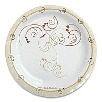 SOLO Symphony Paper Dinnerware, Mediumweight Plate, 6" dia, Tan, 125/Pack (MP6J8001PK)