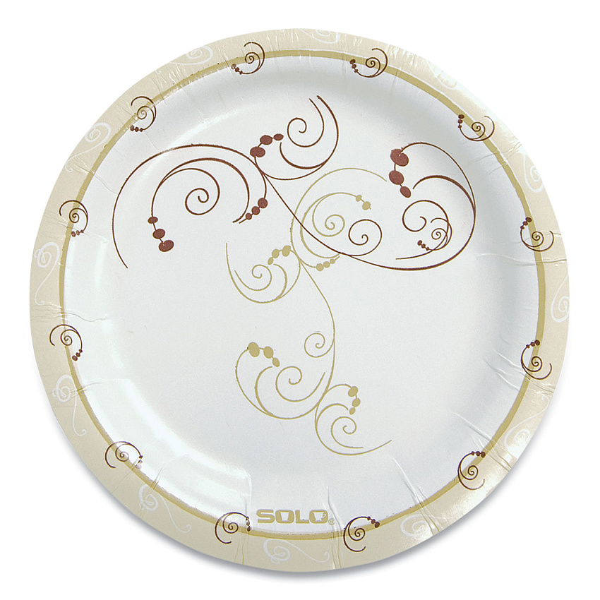 SOLO Symphony Paper Dinnerware, Mediumweight Plate, 6" dia, Tan, 125/Pack (MP6J8001PK)