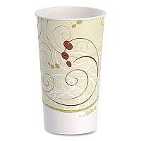 SOLO Double Sided Poly (DSP) Paper Cold Cups, 16 oz,  Beige/White, 50/Sleeve, 20 Sleeves/Carton (RP16PSYM)