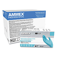 AMMEX Professional Nitrile Exam Gloves, Powder-Free, 3 mil, Small, Light Blue, 100/Box, 10 Boxes/Carton (APFN42100CT)