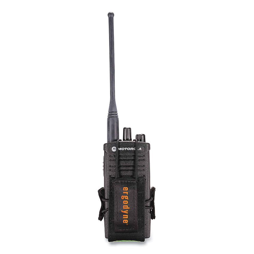 ergodyne Squids 3772 Radio Holster Trap, Large, 1.5 x 2 x 5, Polyester, Black (19773)