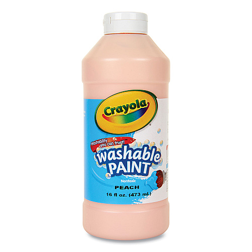 Crayola Washable Paint, Peach, 16 oz Bottle (542016033)