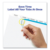 Avery Print and Apply Index Maker Clear Label Dividers, Extra Wide Tab, 5-Tab, White Tabs, 11.25 x 9.25, White, 1 Set (11438)
