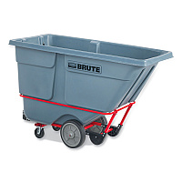 Rubbermaid Commercial BRUTE DURATILT Frame Tilt Truck, Heavy Duty, 1 cu yd, 2,100 lb Capacity, Rotomolded Resin/Leakproof Polyethylene, Gray (2192467)