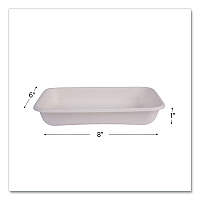Vanguard Worldview Renewable And Compostable Sugarcane Take-out Containers, 24 Oz, 8 X 6 X 1, White, Sugarcane, 400/carton