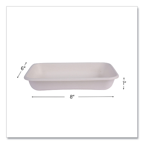 Vanguard Worldview Renewable And Compostable Sugarcane Take-out Containers, 24 Oz, 8 X 6 X 1, White, Sugarcane, 400/carton