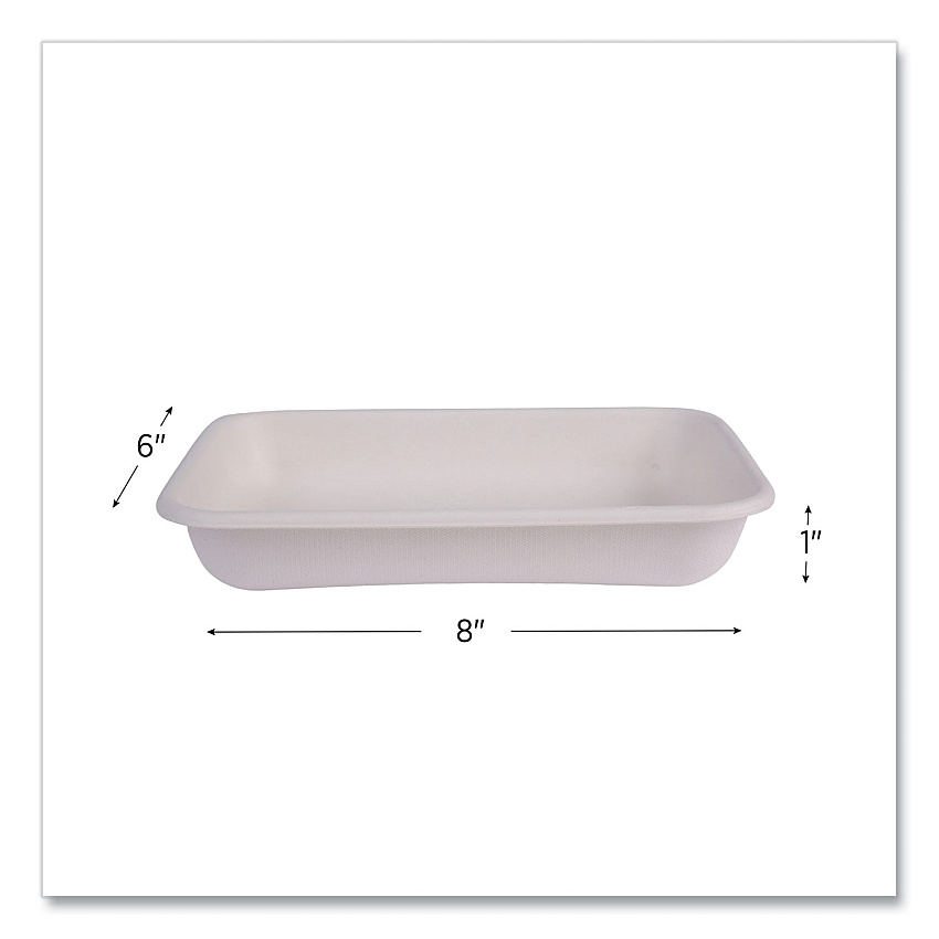 Vanguard Worldview Renewable And Compostable Sugarcane Take-out Containers, 24 Oz, 8 X 6 X 1, White, Sugarcane, 400/carton