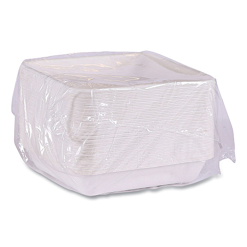 Vanguard Worldview Renewable And Compostable Sugarcane Take-out Containers, 47 Oz, 9 X 9 X 1.5, White, Sugarcane, 200/carton