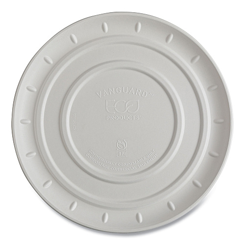 Vanguard Molded Fiber Pizza Tray, 16" Dia, White, Sugarcane, 50/carton