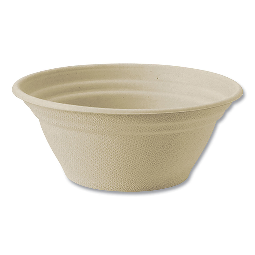 World Centric Fiber Bowls, 8 oz, 4.5" dia x 1.8"h, Natural, Paper, 1,000/Carton (BBSC8NLFP)