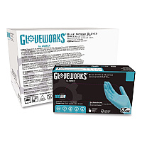 GloveWorks by AMMEX Industrial Nitrile Gloves, Powder-Free, XX-Large, 5 mil Thick, 9.5