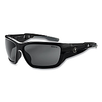 ergodyne Skullerz BALDR Safety Glasses, Black Nylon Impact Frame, Smoke Polycarbonate Lens (57030)