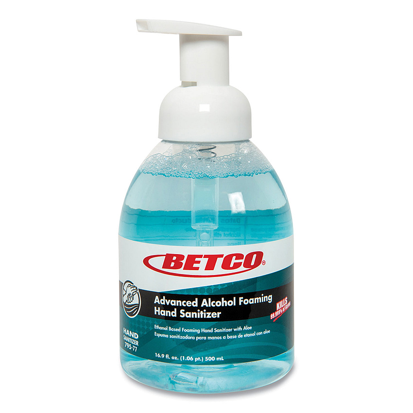 Betco Clario Advanced Alcohol Foaming Hand Sanitizer, 16.5 oz, Pump Bottle, Citrus Scent, 12/Carton (795E900)