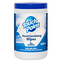 Touch Point Hand Sanitizing Wipes Canister, 6.7"x6.75", 320/canister - Case Of 6 (WS320HS)