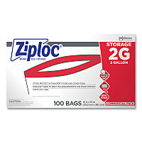 Ziploc Double Zipper Storage Bags, 2 Gallon, 15