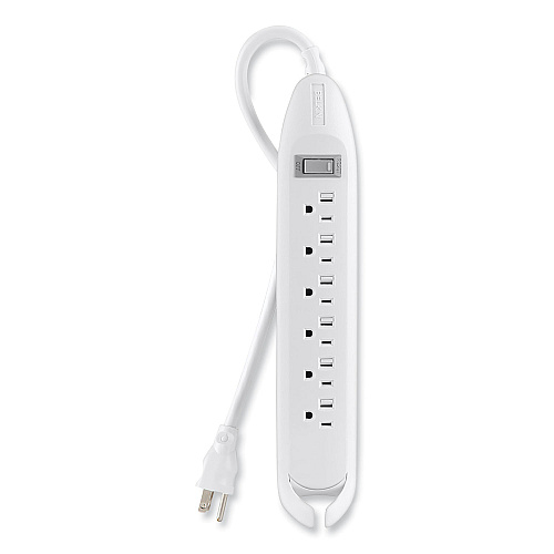 Belkin Power Strip, 6 Outlets, 12 ft Cord, White (F9D16012)