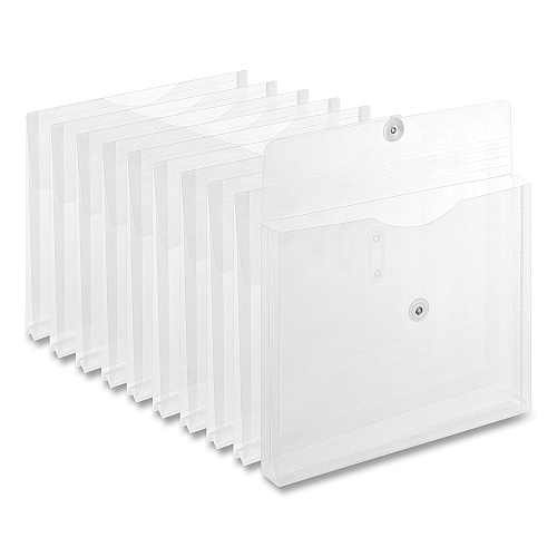 Universal Side Opening Poly Envelopes, 1" Expansion, Letter Size, Clear, 10/Pack (UNV50770)