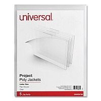 Universal Project Poly Jackets, Letter Size, Clear, 5/Pack (UNV50760)