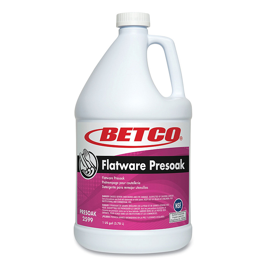 Betco Flatware Presoak, Characteristic Scent, 1 gal Bottle, 4/Carton (25990400)
