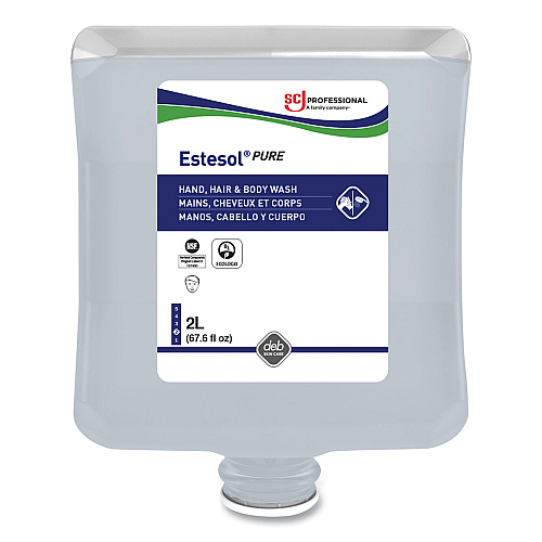 SC Johnson Professional Estesol PURE Hand, Hair and Body Cleaner, Fragrance-Free, 2 L Cartridge Refill, 4/Carton (PUW2LT)