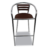 JMC Furniture Pinzon Series Barstools, Supports Up to 300 lb, 31" Seat Height, Tan/Silver Seat, Tan/Silver Back, Silver Base (PINBSTAN)