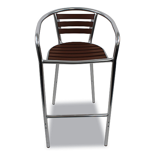JMC Furniture Pinzon Series Barstools, Supports Up to 300 lb, 31" Seat Height, Tan/Silver Seat, Tan/Silver Back, Silver Base (PINBSTAN)