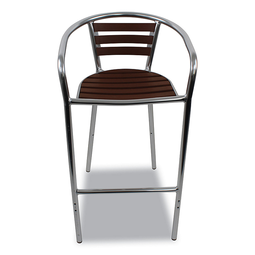JMC Furniture Pinzon Series Barstools, Supports Up to 300 lb, 31" Seat Height, Tan/Silver Seat, Tan/Silver Back, Silver Base (PINBSTAN)