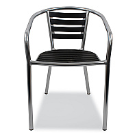 JMC Furniture Pinzon Series Chairs, Support Up to 300 lb, 18" Seat Height, Black/Silver Seat, Black/Silver Back, Silver Base (PINACBLK)